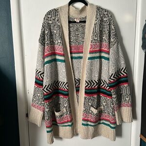 Mossimo 3X Cream Fair Isle Cardigan